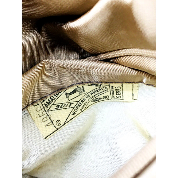 42L Phoenix Clothes USA Mens 1970s Vintage 3 Piece Suit Sand Pants 38 - Picture 8 of 12